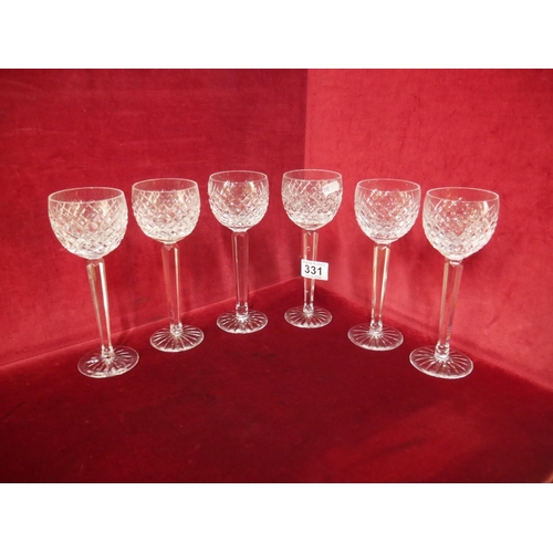 331 - 6 CRYSTAL HOCK GLASSES