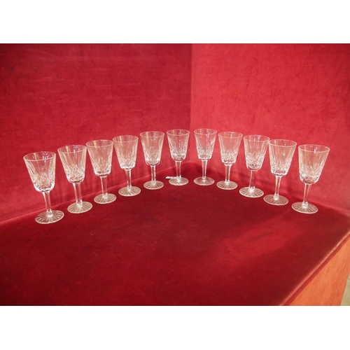 345 - 11 WATERFORD STEM GLASSES