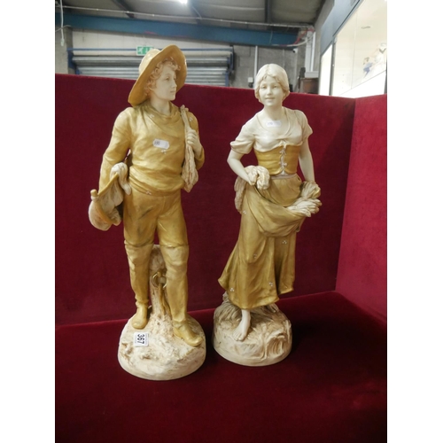 367 - PAIR OF ROYAL DUX FIGURINES