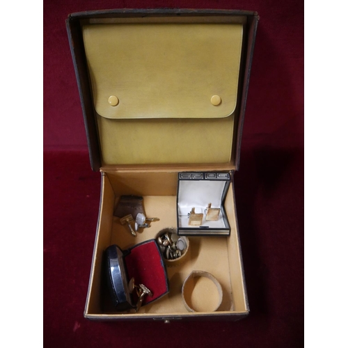 376 - BOX OF CUFFLINKS ETC