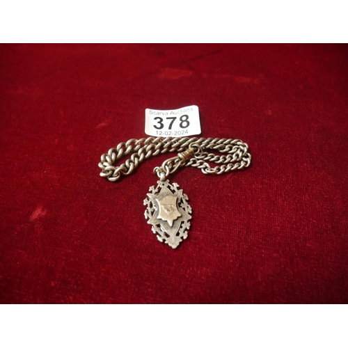 378 - SILVER MEDAL ON SILVER CHAIN