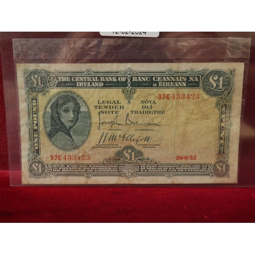 393 - LADY LAVERY £1 NOTE 1952