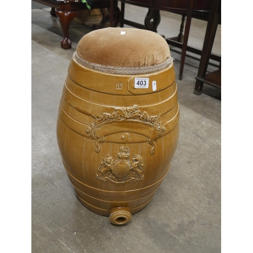 403 - CERAMIC WHISKEY BARREL