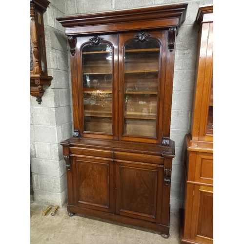 504 - VICTORIAN 2 DOOR BOOKCASE