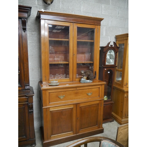 506 - EDWARDIAN MAHOGANY SECRETAIRE BOOKCASE