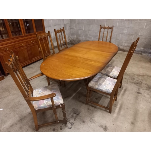 515 - BLONDE ERCOL TABLE & 6 CHAIRS