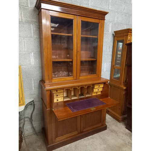 506 - EDWARDIAN MAHOGANY SECRETAIRE BOOKCASE