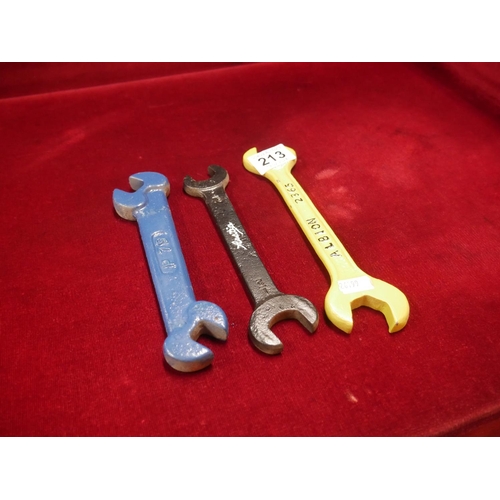 213 - 3 VINTAGE SPANNERS