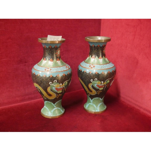 237 - PAIR OF CLOISONNE VASES