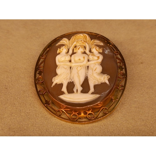 256 - 9CT CAMEO BROOCH