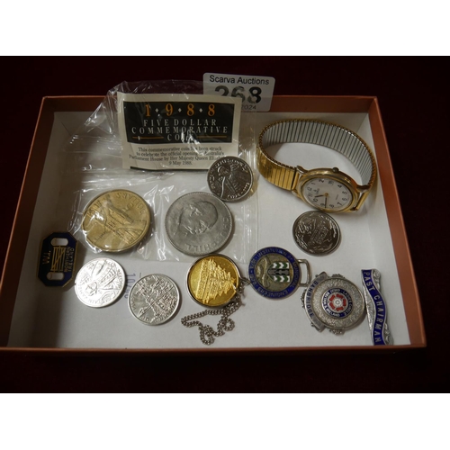 268 - BOX OF MIXED COINS ETC