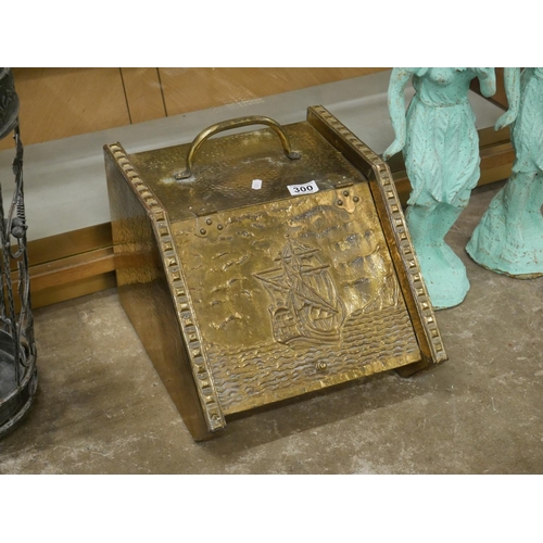 300 - BRASS COAL SCUTTLE