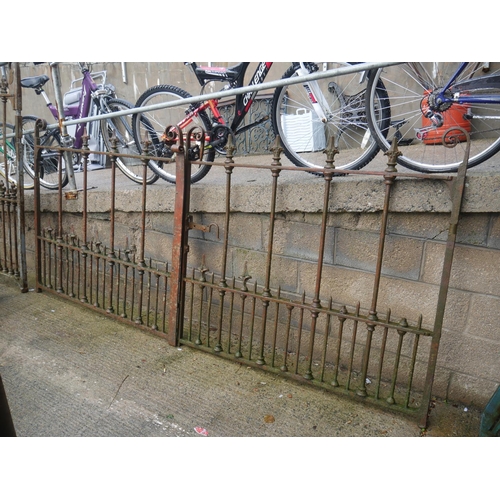 93 - PAIR OF VICTORIAN WROUGHT IRON GATES APPROX 10' OPENING