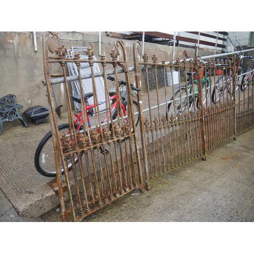 94 - PAIR OF VICTORIAN WROUGHT IRON GATES APPROX 9'6