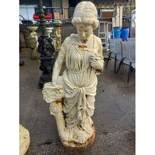 91 - 4 CAST IRON FIGURINES DEPICTING 4 SEASONS APPROX 5' HIGH