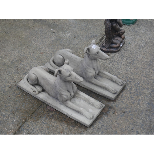 122 - PAIR OF CONCRETE WHIPPETS