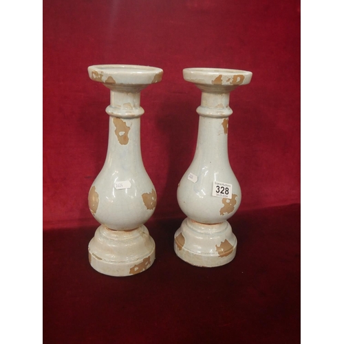 328 - PAIR OF VICTORIAN CANDLE STANDS