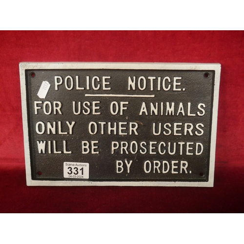 331 - METAL SIGN