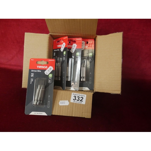 332 - LOT OF SCREWDRIVER ATTACHMENTS