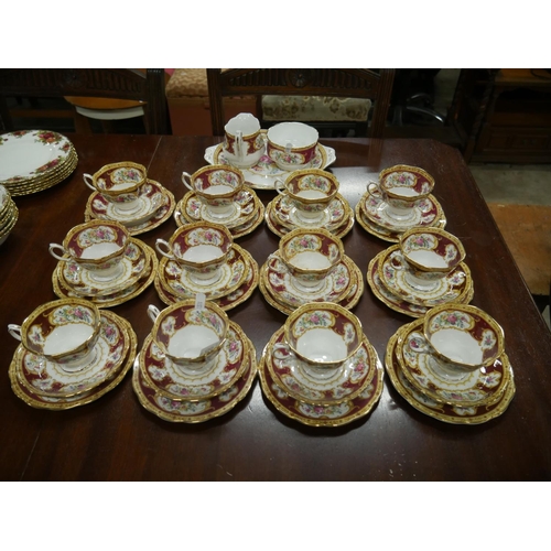 758 - LADY HAMILTON TEA SET - ONE CUP BROKEN