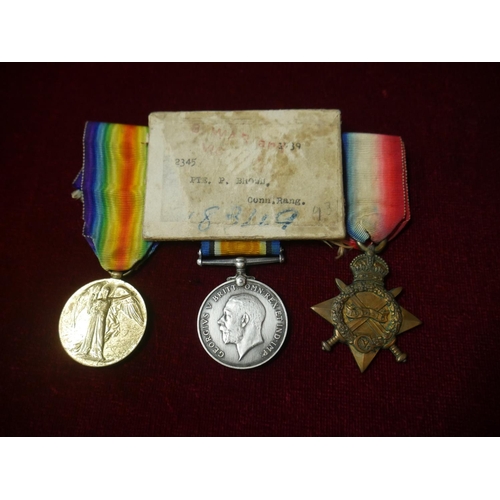 519 - WWI MEDAL GROUP TO PTE. P. BROWN CONNAUGHT RANGERS