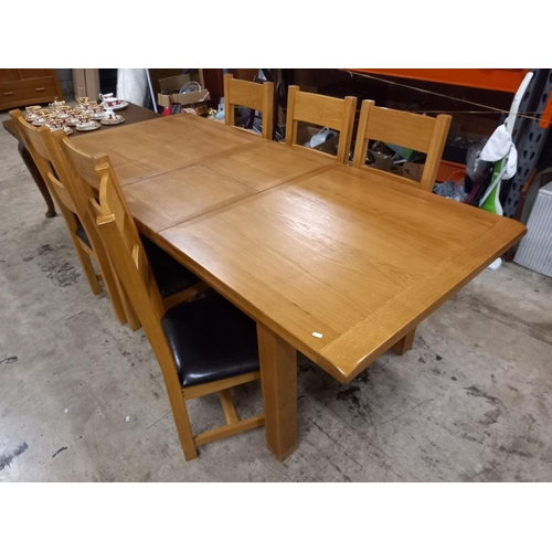 791 - OAK TABLE & 6 CHAIRS