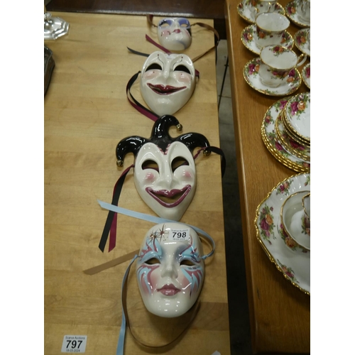 798 - 4 CERAMIC MASKS