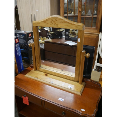 893 - PINE DRESSING TABLE MIRROR