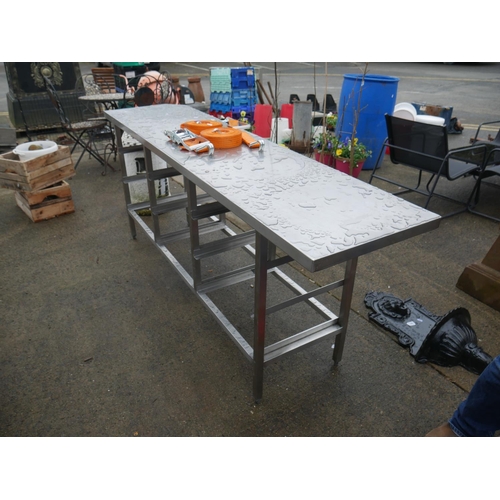 138 - STAINLESS STEEL BENCH