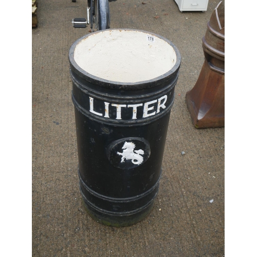 178 - CAST IRON LITTER BIN