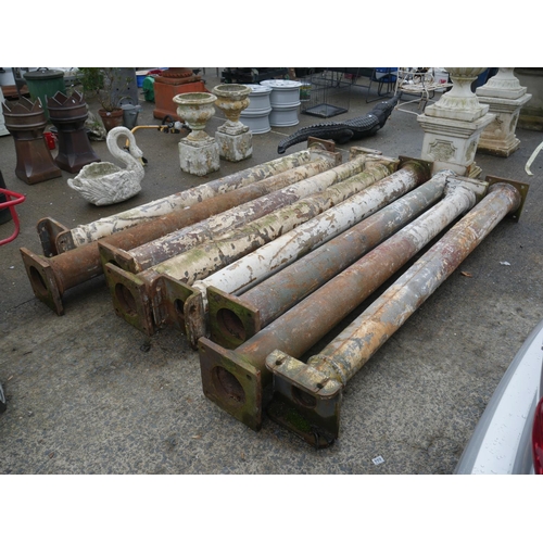 181 - 8 VICTORIAN COALBROOKDALE CAST IRON STANCHIONS APPROX 8ft 6