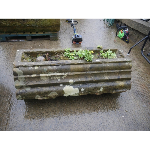 202 - SAND STONE TROUGH WITH WATERFALL FRONT - APPROX  4 FT 6 