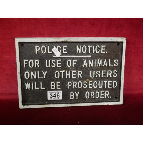 346 - METAL SIGN