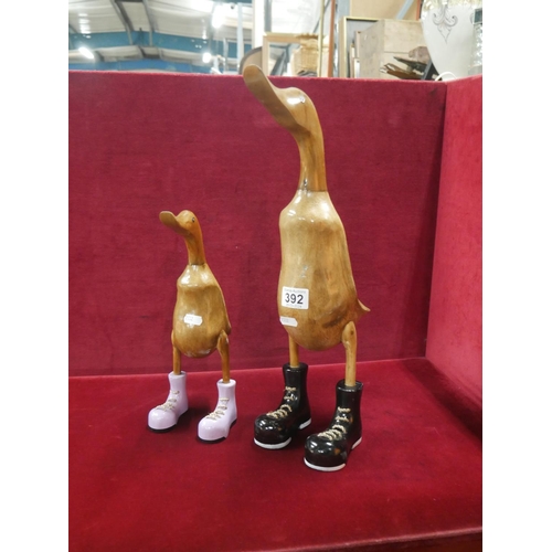 392 - 2 WOODEN DUCKS