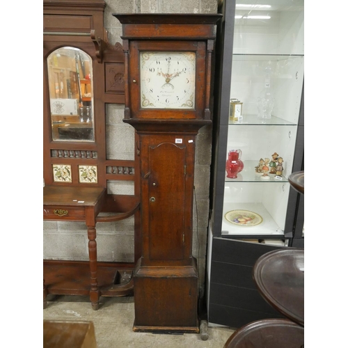 396 - GRANDFATHER CLOCK WITH WEIGHTS & PENDULUM