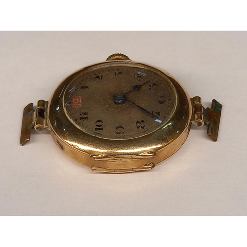 463 - 9CT GOLD LADIES WATCH - NO STRAP