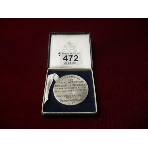 472 - SILVER SAINTFIELD SHOW HEREFORD BREEDERS MEDAL 1955