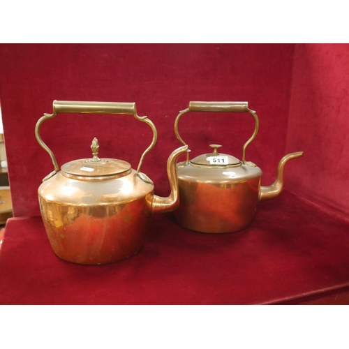 511 - 2 COPPER KETTLES