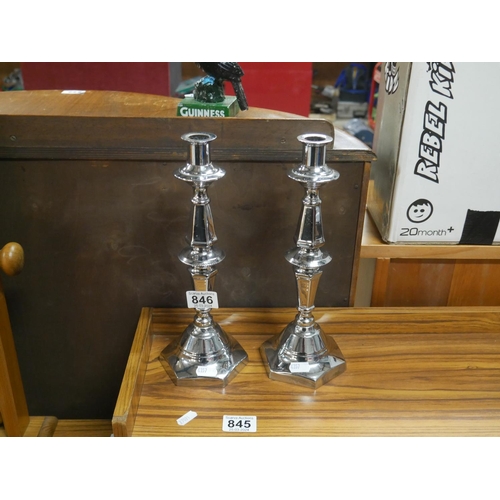 846 - CHROME CANDLESTICKS