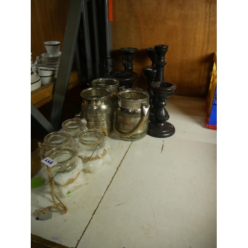 897 - LOT OF CANDLE STANDS ETC