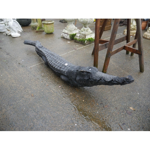 173 - LARGE CARVED CROCODILE APPROX 8 FT LONG