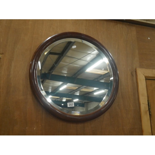 253 - VICTORIAN BEVELED CIRCULAR MIRROR