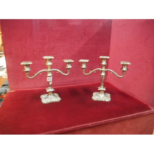 837 - SILVER PLATED CANDLESTICKS