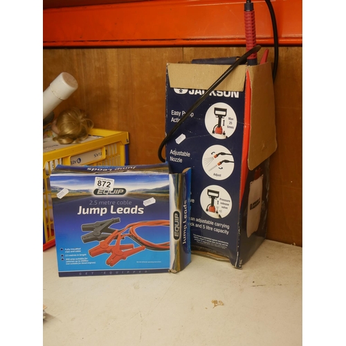 872 - SPRAYER & JUMP LEADS