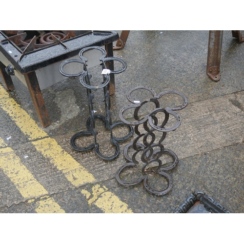 107 - 2 HORSE SHOE PLANT STANDS