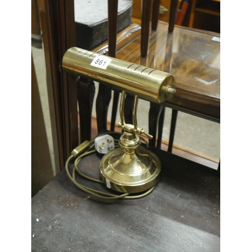 861 - BRASS READING LAMP