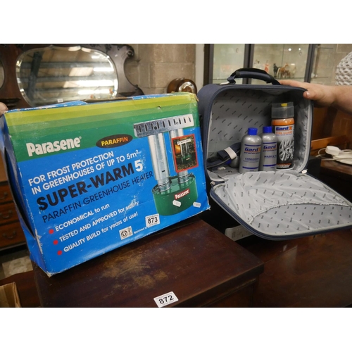 873 - CAR CARE KIT & CAMPING STOVE