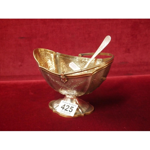 425 - HALLMARKED SILVER BASKET & SPOON