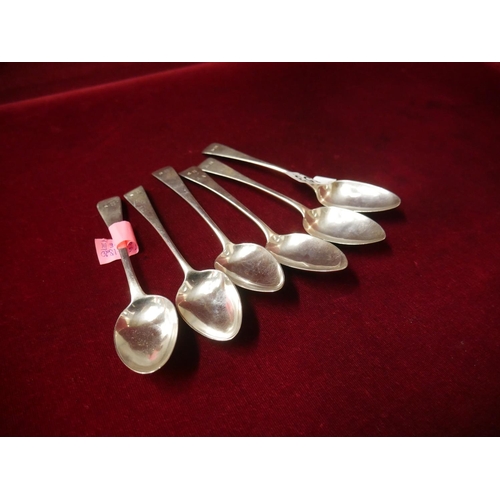 453 - 6 SILVER DESSERT SPOONS