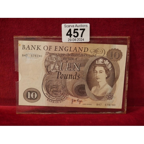 457 - BANK OF ENGLAND £10 NOTE